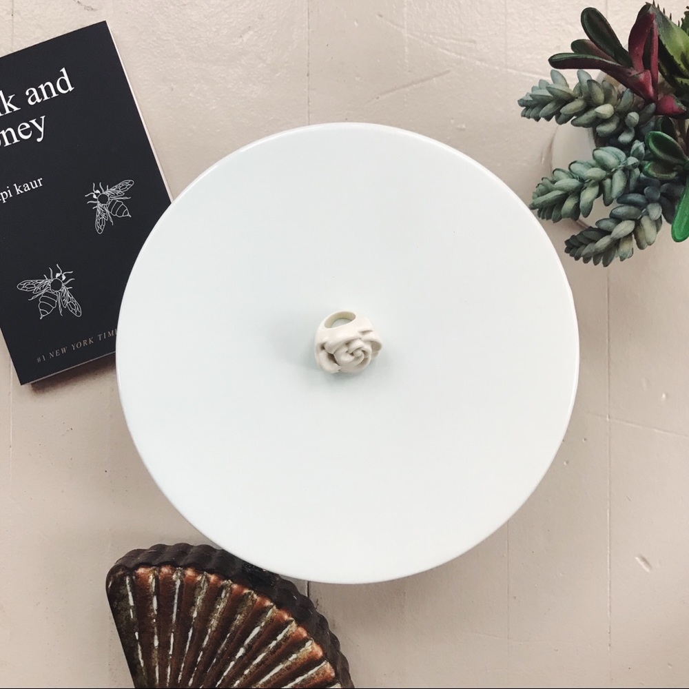 Botanical Statement Ring in Ivory